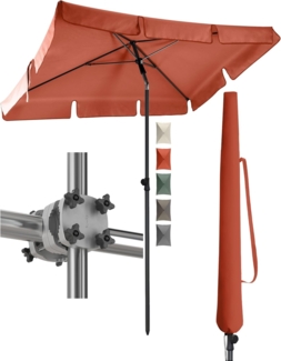 4smile Sonnenschirm Balkon SunnyShade, 200 x 125 cm, Orange - UPF 50+ Sonnenschirm rechteckig als Sonnenschutz Balkon - SunnyGuy Balkon-Schirm mit Sonnenschirmhalter + Sonnenschirmhülle