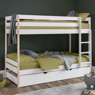 Julian Bowen Nova Etagenbett, Weiß/Kiefer, Einzelbett