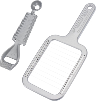 WESTMARK Tortenwerkzeug 2-tlg.: 1 Butterteiler + 1 Mehrzweckgarnierer, Grau/Silber, gleichmäßiges Teilen, dekorative Präsentation, Made in Germany