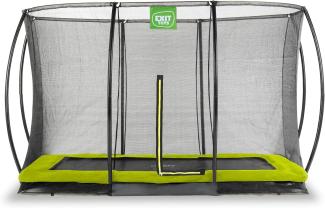 EXIT Trampolin Silhouette Ground Rechteckig + Sicherheitsnetz 214x305 cm grün