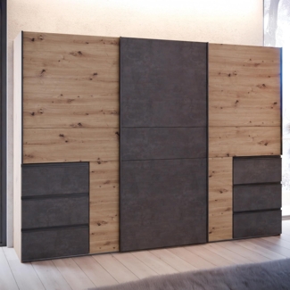 FORTE Schwebetürenschrank Schwebetürenschrank, Stauraum, 6 Schubkästen, erhältlich in 2 Dekoren