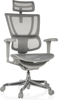 hjh OFFICE Bürostuhl ergonomisch ERGOHUMAN Slim Ultra G GEN2 Originales Design, Bürosessel mit Flexibler Lendenwirbelstütze, Netzbespannung, Grau