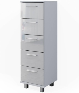 Badschrank Ilias Weiß Hochglanz 30 x 95 cm Vicco