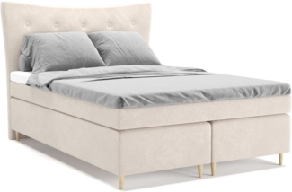 PANDA MÖBEL GmbH Boxspringbett Komfortables Boxspringbett COLORADO 180cm 160cm 140cm, 140x200, 160x200, 180x200 Doppelbett, Polsterbett mit Kopfteil, Topper