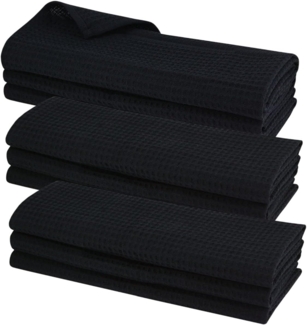 Engelland Geschirrtuch Poliertuch, (Vorteils-Set, 9-tlg, Waffel-Pique), 100 % Baumwolle, integrierte Aufhängeschlaufe, 70x50 cm