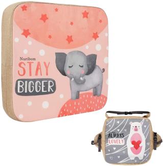 Sitzkissen für Esszimmerstühle –39x39x10cm,Sitzerhöhung für Kinder mit Ersatz-Überzug (Cushion (Elephant) + Cover (Bear))