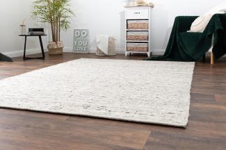 Handweb Teppich Korinth, Farbe: Natur Dunkel, Größe: 240x240 cm