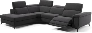 Sofanella Ecksofa AMARO Sofalandschaft Funktionssofa Stoff in Schwarz S: 286 Breite x 108 Tiefe