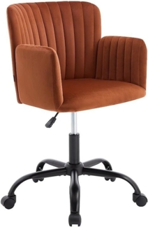 Vente-unique - Bürostuhl höhenverstellbar - Samt - Terracotta - TOARA