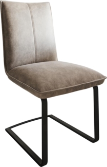 Freischwinger Lelio-Flex Mikrofaser Taupe Vintage Freischwinger flach Schwarz Taschenfederkern