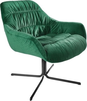 riess-ambiente Sessel BIG DUTCH smaragdgrün / schwarz, Wohnzimmer · Samt · 360° drehbar · Retro