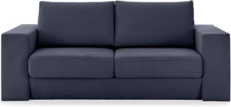 LOOKS by Wolfgang Joop Looks V-1 Designer Sofa mit Hockern, 2 Sitzer Couch, Funktionssofa, dunkelblau, Sitzbreite 160 cm