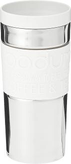 Bodum 11093-913 Travel mug, 0. 35 L, Reisebecher Edelstahl 8. 5x8. 5x18 cm, weiß