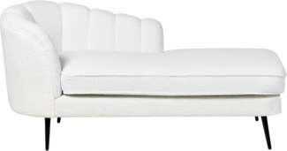 Chaiselongue Bouclé weiß linksseitig ALLIER