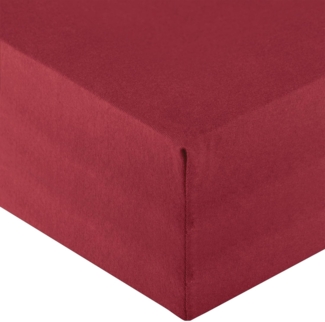aqua-textil Spannbettlaken Royal Spannbetttuch Elastan XL 200x220-220x240 cm bordeaux, Baumwolle, (1 Stück), bügelfrei,dauerelastisch und weich,extrem feine Fasern