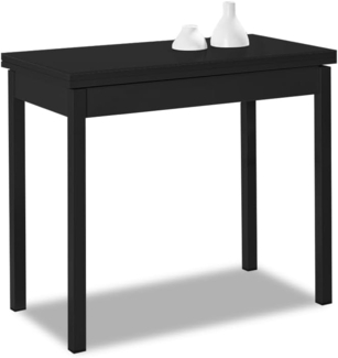 ASTIMESA Buchtyp Küchentisch, schwarz, 80x40 cm bis 80x80 cm