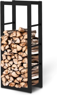 Kaminholzregal - Metall, Schwarz - BHT 40 x 100 x 25cm