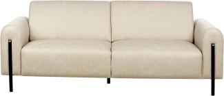 3-Sitzer Sofa Lederoptik beige ASKIM