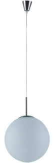 Lindby Pendelleuchte Marike, dimmbar, Leuchtmittel nicht inklusive, Modern, Glas, Metall, weiß, nickel satiniert, 1 flammig, E27, Glas