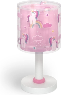 Dalber Kinder Tischlampe Nachttischlampe kinderzimmer Einhörner Tiere Unicorns, Kinderzimmer, Nachttischlampe, 41591, E14, Rosa