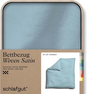 Schlafgut Woven Satin Bettwäsche|Bettbezug einzeln 200x200 cm| blue-light