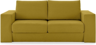 LOOKS by Wolfgang Joop Looks V-2 Designer Sofa mit Hockern und Regal, 2 Sitzer Couch, Funktionssofa, gelb, Sitzbreite 160 cm