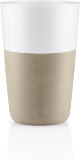 Eva Solo Cafe Latte-Becher 2er Set, Porzellan, Silikon, Pearl Beige, 360 ml, 501134