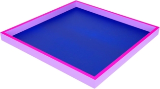 Giftcompany Tablett Tablett Neo Quadratisch Dunkelblau, Neon Lila (32x32cm)