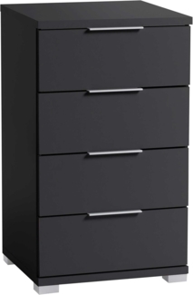 Universal Nachttisch mit vier Schubladen, 79 x 42 x 46 cm, Schwarz