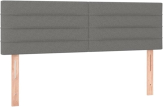vidaXL LED Kopfteil Dunkelgrau 144x5x78/88 cm Stoff 3121751