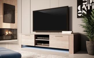 TV Lowboard Shine mit LED Eiche