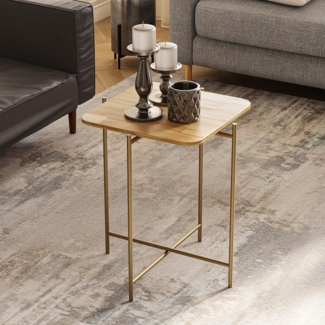 Couchtisch, 'SHB-005', 56 x 46 x 46, Gold, Natürlich