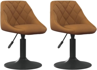 vidaXL Drehbare Esszimmerstühle 2 pcs Braun 46 x 44 x 77,5 cm 335325