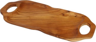 Wogeka Dekotablett 45 cm Holz Tablett Teakholz Deko Handarbeit Bali