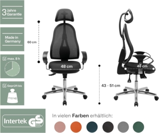 TOPSTAR Open Point SY AZ Bürostuhl, Kunststoff, Petrol, One Size
