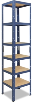 shelfplaza HOME 180x30x30 cm Schwerlastregal in blau mit 6 Böden und 145 kg Traglast pro Boden