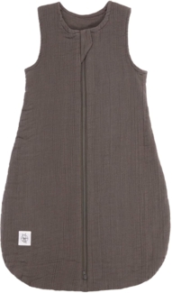 LÄSSIG Baby Sommerschlafsack ohne Ärmel Muslin Baumwolle GOTS zertifiziert unisex/Muslin Sleeping Bag anthracite, Größe 74/80 7-12 Monate