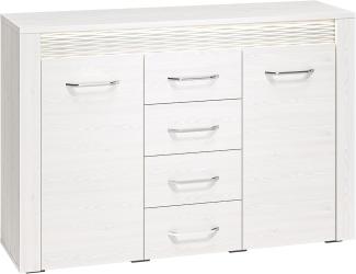 Kommode Clermont Sideboard 138cm Pinie weiß MDF