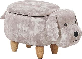 Beliani Pet pouffe with storage beige velor DOGGY