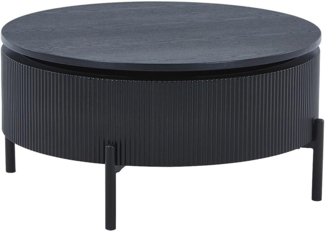 Vente-unique - Couchtisch mit drehbarer Tischplatte - Eschenfurnier - Schwarz - NORVANE