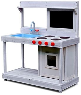 Coemo Spielküche Noah Outdoor Holz Spülbecken Kreidetafel Matschküche Garten Terrasse