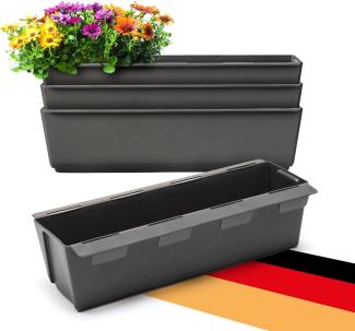 BigDean Blumenkasten Paletten-Einsatz zum Einhängen 37cm anthrazit Pflanzkasten Europalett (4 St)