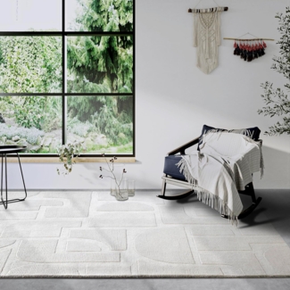 Villeroy & Boch Wollteppich Alexis, rechteckig, Höhe: 10 mm, Handgewebt, Wolle, Natur, Wohnzimmer, Geometrie, Boho, Design