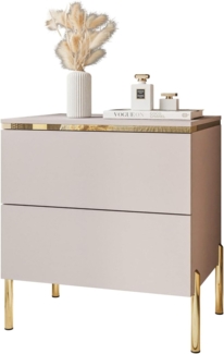 Lookway Nachttisch AURORA II KASCHMIR mit Beinen und LED-Beleuchtung (1x Nachttisch), Breite: 50 cm