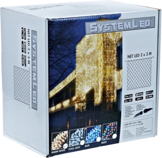 System LED "LED Lichternetz 3x3 m" 192 LED´s, warmweiß, IP44