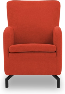 DOMO. collection Sessel Franca, Polstersessel mit hoher Rückenlehne und Metallfüßen, Einzelsessel, Armsessel 68 x 82 x 93 cm (BxTxH), orange