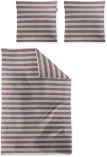 Irisette Mako-Satin Bettwäsche Set Wave-HK 8559 mauve 135 x 200 cm + 1 Kissenbezug 80x80 cm