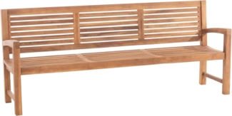 TPFGarden Gartenbank Halmur, Teak-Holz Garten Bank Sitzbank massiv mit Sprossendesign 220 cm