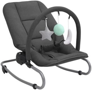 vidaXL Babywippe 3-Punkt-Sicherheitsgurt Schaukelbar Arretierbar Baby Schaukel Wippe Wiege Liege Spielbogen Babyschaukel Schaukelwippe Babywiege Anthrazit Stahl