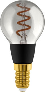 EGLO connect.z Smart-Home LED Deko Leuchtmittel E14, P45, ZigBee, App und Sprachsteuerung Alexa, dimmbar, warmweiß, 4 Watt, Vintage Glühbirne Rauchglas, schwarz